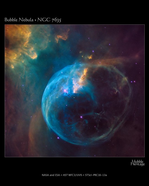 Nebulosa de la Burbuja con HST. Crédito: NASA, ESA, and the Hubble Heritage Team (STScI/AURA)